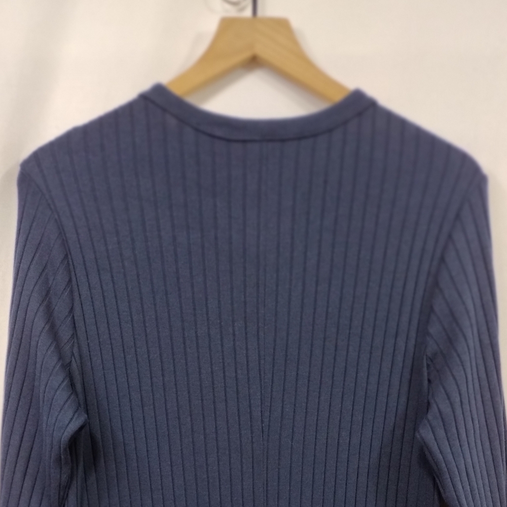 Old Navy Fitted Rib-Knit Midi Button-Front Dress Womens XL Blue Retro Minimalist - Picture 7 of 9